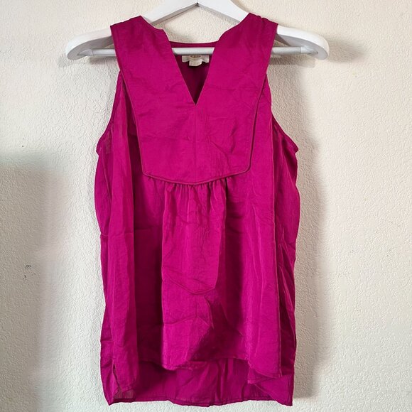 Maeve By Anthropologie Womens Pink Sleeveless V-Neck Tank Top Blouse Size 4 - Picture 1 of 9